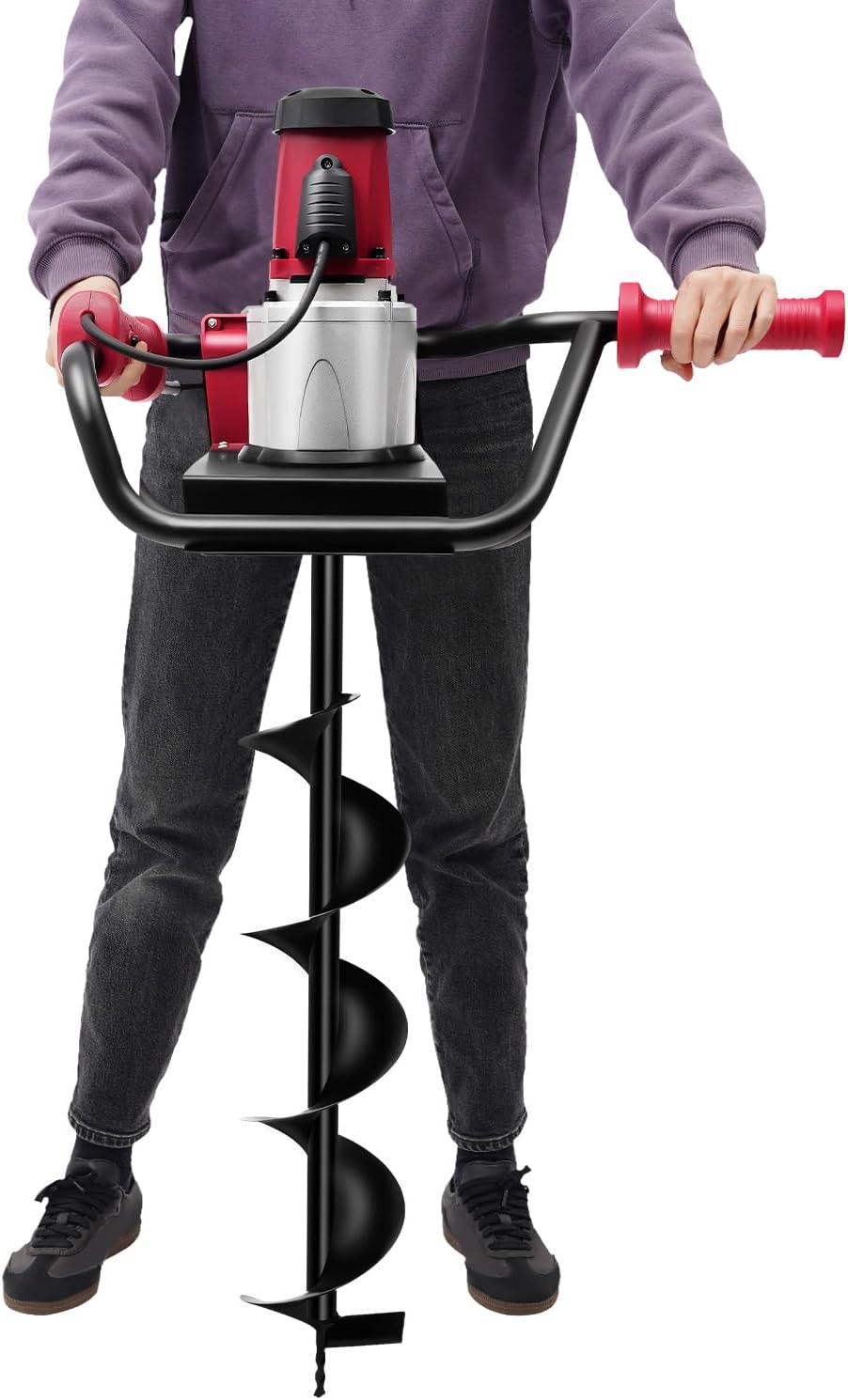 1500W Post Hole Digger,192Rpm Electric Auger Digging Digger With Adjustable Speed 2 Drill Bits, Electric Post-Hole Digger With Extension Rod,For Fence, Farmland, Garden And Plant