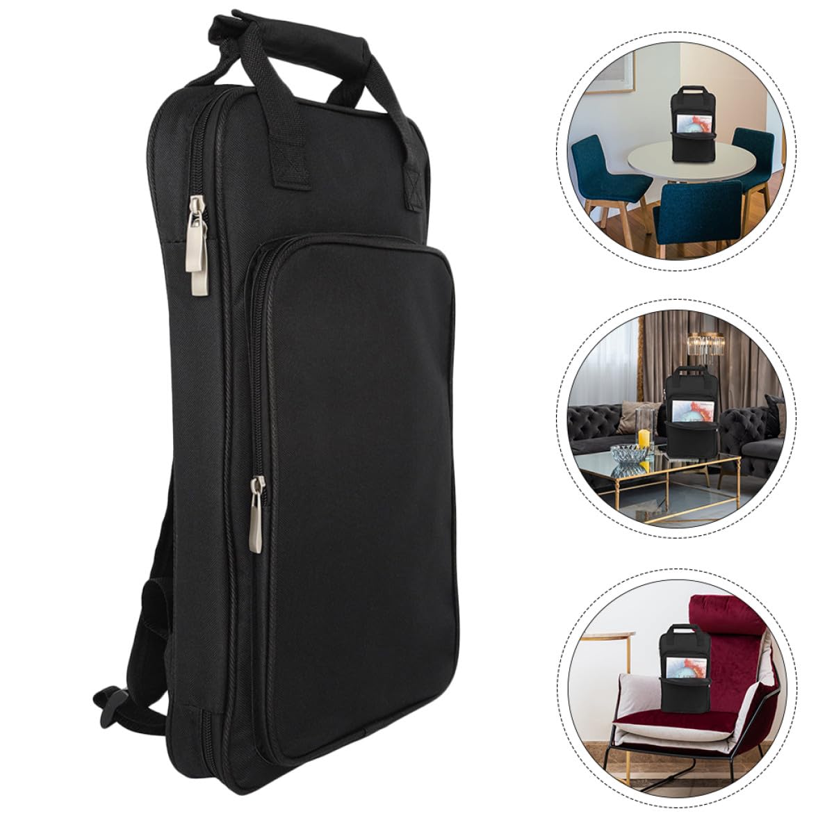 BESTYASH Zaino Tasca Frontale Imbottito Nero Oxford Porta Bacchette Batteria per Custodia e Trasporto Strumenti Musicali