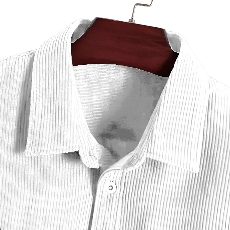 Image of MiraMichi Men's Full Sleeve Corduroy Striped Casual Jacket, Ideal for Stylish Everyday Outfits
