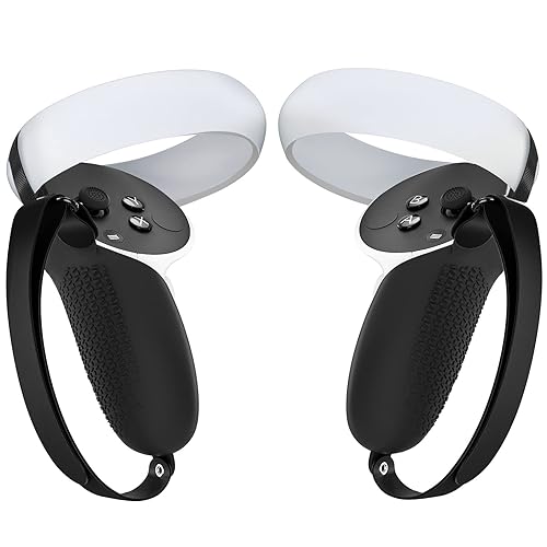 YRXVW Controller Grips Cover for Oculus Quest 2, Silicone Hand Grips Unibody Design with Adjustable Knuckle Strap Accessories Compatible with Quest
