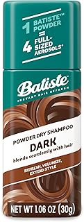 Batiste Powder Dry Shampoo, Oil-Absorbing, Non-Aerosol, Blends Seamlessly for Dark Hair, Instant Hair Refresh, TSA Compliant (1.06 oz)