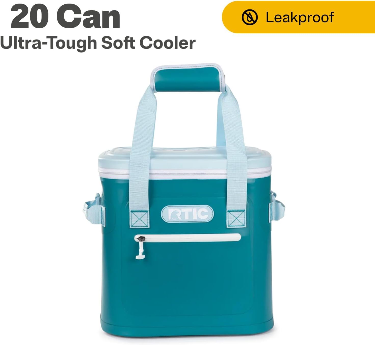 RTIC Ultra-Tough Soft Cooler 20 Can, Insulated Bag Portable Ice Chest Box for Lunch, Beach, Drink, Beverage, Travel, Camping, Picnic, Car, Trips, Floating Cooler Leak-Proof with Zipper