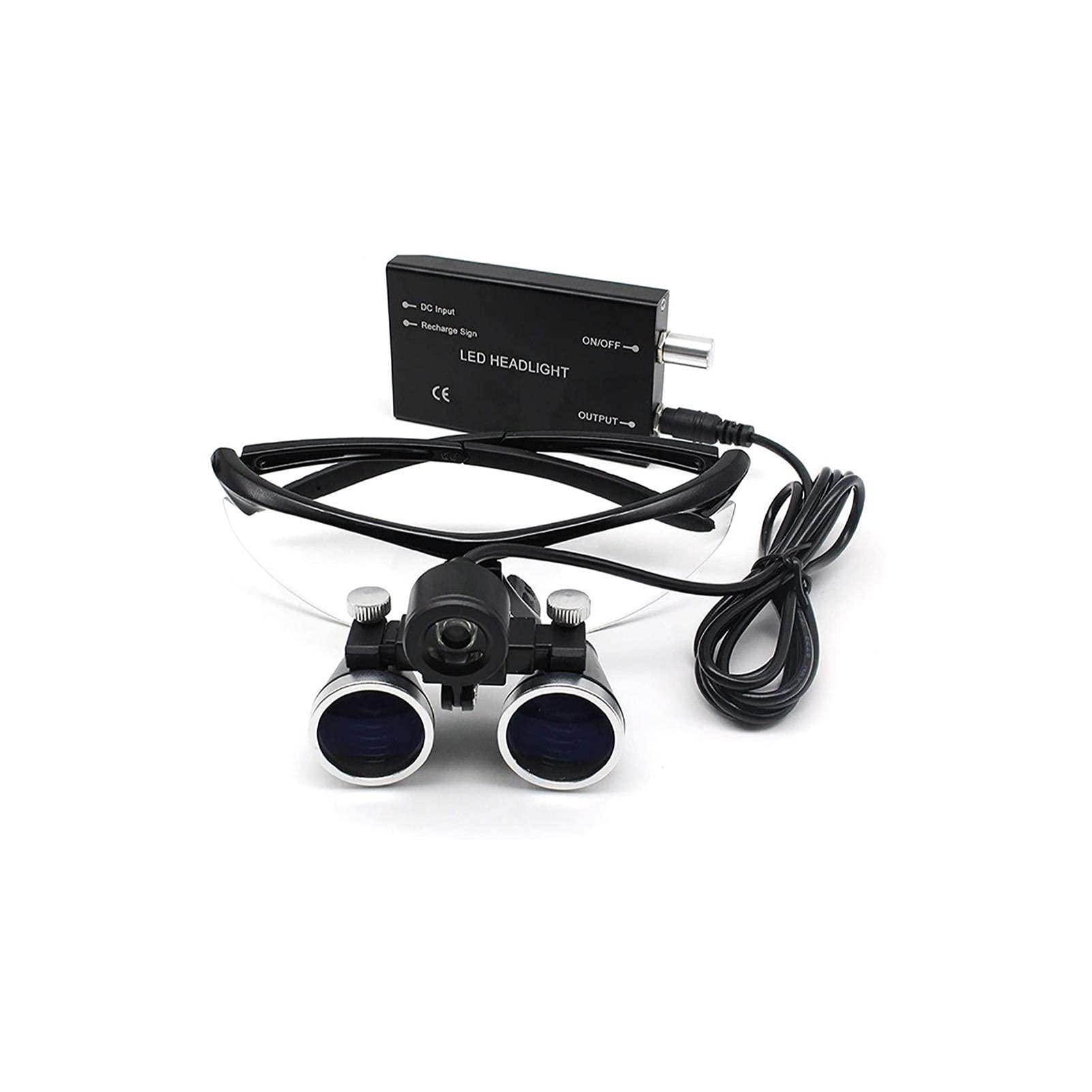 asdchZen Dental Loupes Head Mountlighted Magnifying Glasses 2.5Xmagnification Binocular Dental Loupe Surgery Surgical Magnifier With Headlight Led Light Operation Loupe Lamp For Dentis