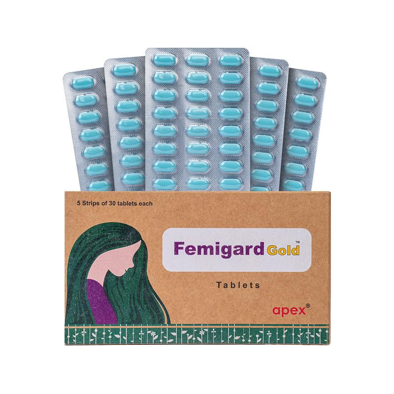 Image of Green Milk Femigard Gold Tablets | Ayurvedic Women's Wellness Supplement | Supports Menstrual Comfort, Hormonal Balance & Reproductive Health | Promotes Vitality & Cycle Harmony | Herbal Women Care Formula | 5x30 Tablets