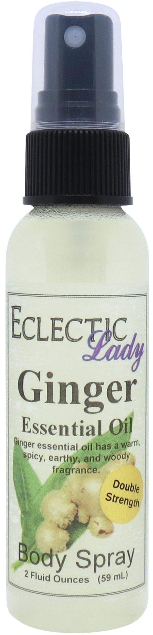 Eclectic Lady Ginger Body Spray, Double Strength, 2 ounces, Body Mist for Women with Clean, Light & Gentle Fragrance, Cologne with Soft, Subtle Aroma For Daily Use