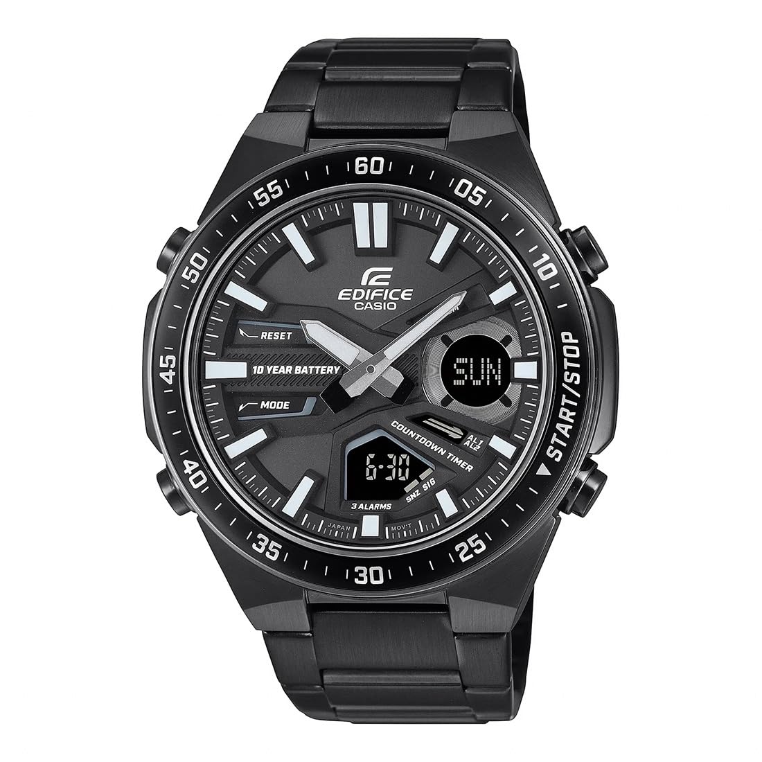 Casio Edifice EFV-C110DC-1ADF Black Analog-Digital Dial Black Stainless Steel Band Mens Watch World Time 10 Year Battery ED601 (B0CPMFV313) Amazon Price History, Amazon Price Tracker