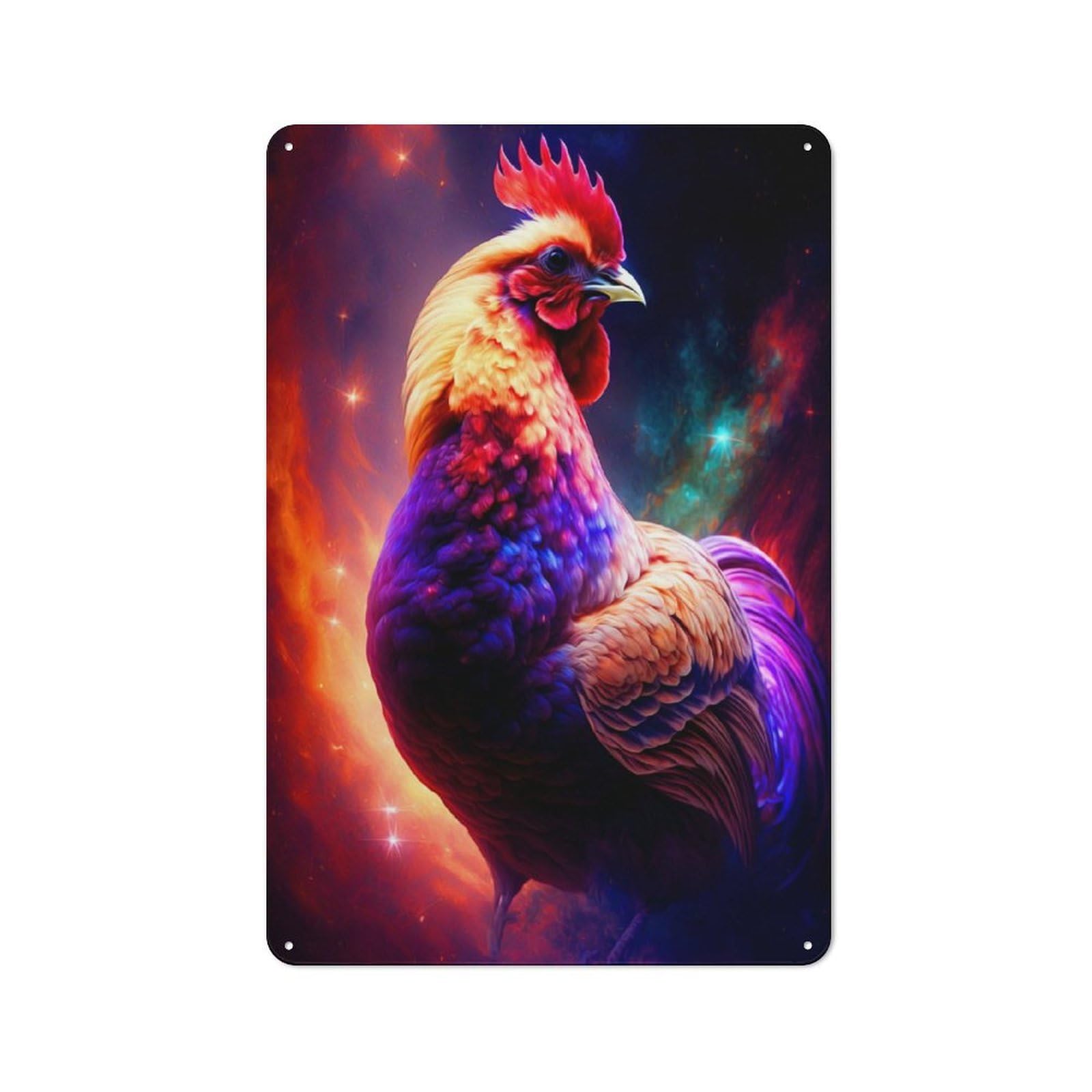 Junmoney Rooster Metal Wall Sign 30X20cm, Retro Decor For Hallway Wall, For Wall Display Collectors