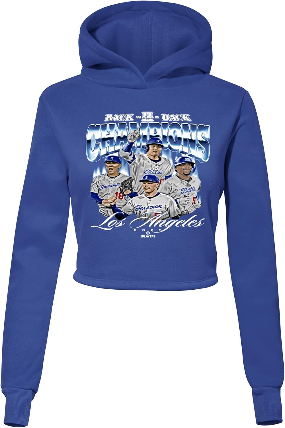 License Champs Crop Fleece Hooded Sweatshirt | MLB Baseball Players