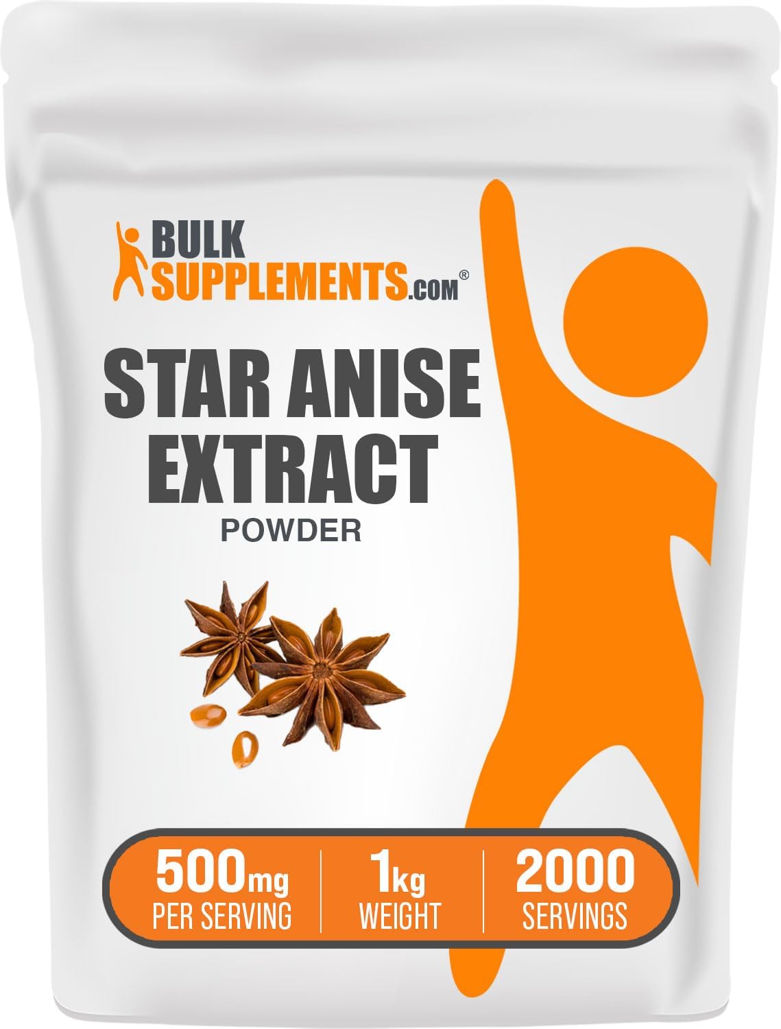 BulkSupplements.com Star Anise Extract Powder - Star Anise Supplement, Herbal Supplement - Gluten Free - 500mg per Serving, 250g (8.8 oz) (Pack of 1)