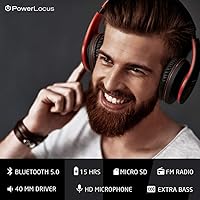 Vista 3 de PowerLocus Bluetooth Over-Ear Headphones, Wireless Stereo Foldable Headphones Wireless and Wired Headsets with Built-in Mic, Micro SD/TF, FM for