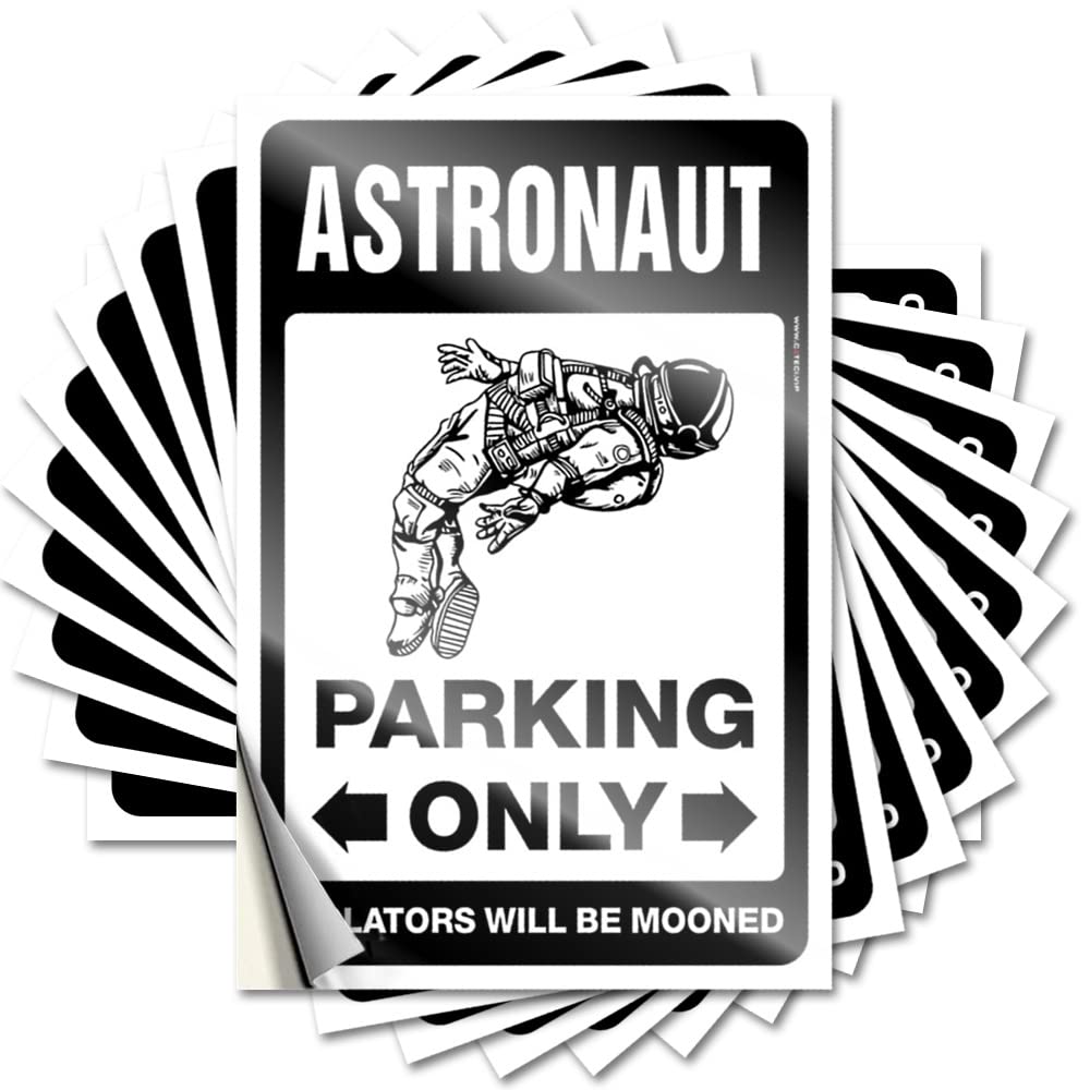 Tattoo Decor for Bedroom Durable Vinyl - Astronaut Parking Only Soft Bath for Car Use(8X12CM)