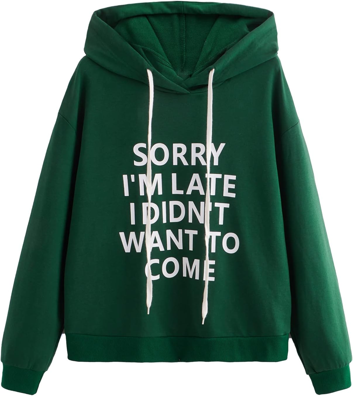 SweatyRocks Sweatshirt Women's Pullover Sweatshirt Hoodie Medium Dark Green