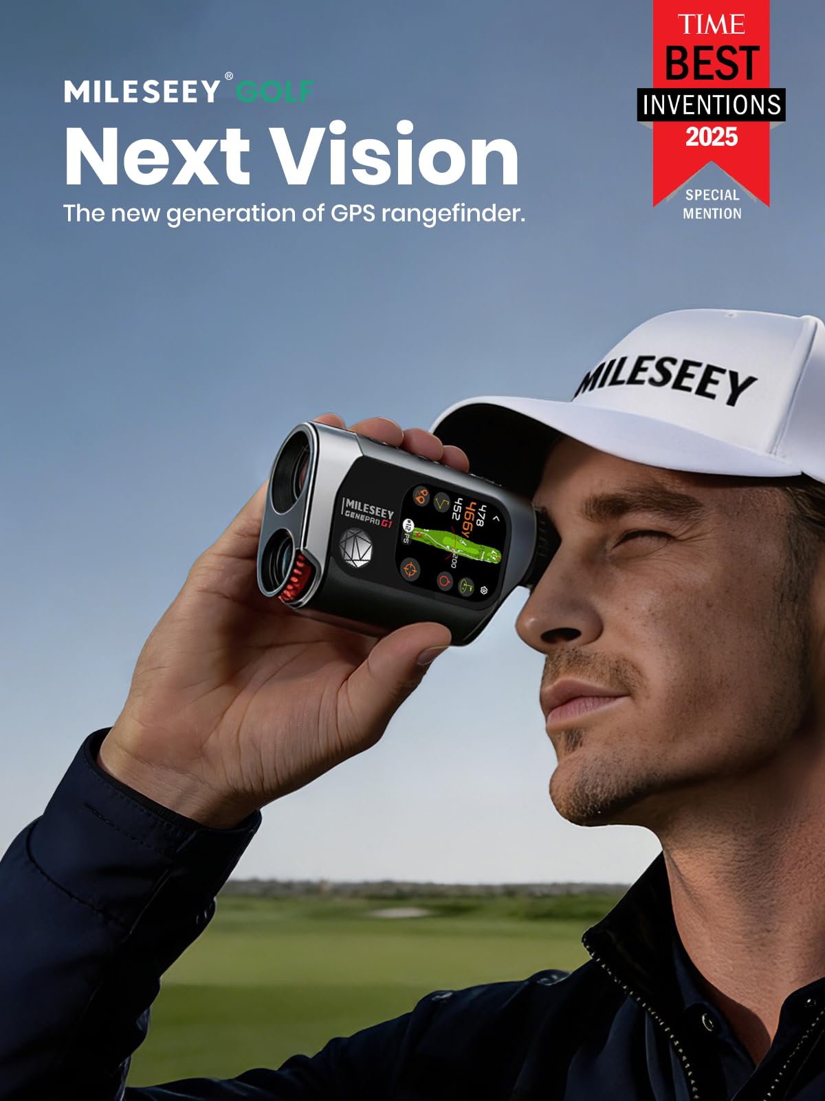 MilESEEY Télémètre de Golf G1, Tactile & GPS avec Pente, 43000+ Courses de Golf préchargées, Affichage Rouge & Vert, Verrouillage de Drapeau en 0.1s avec Vibration, 6X Grossissement
