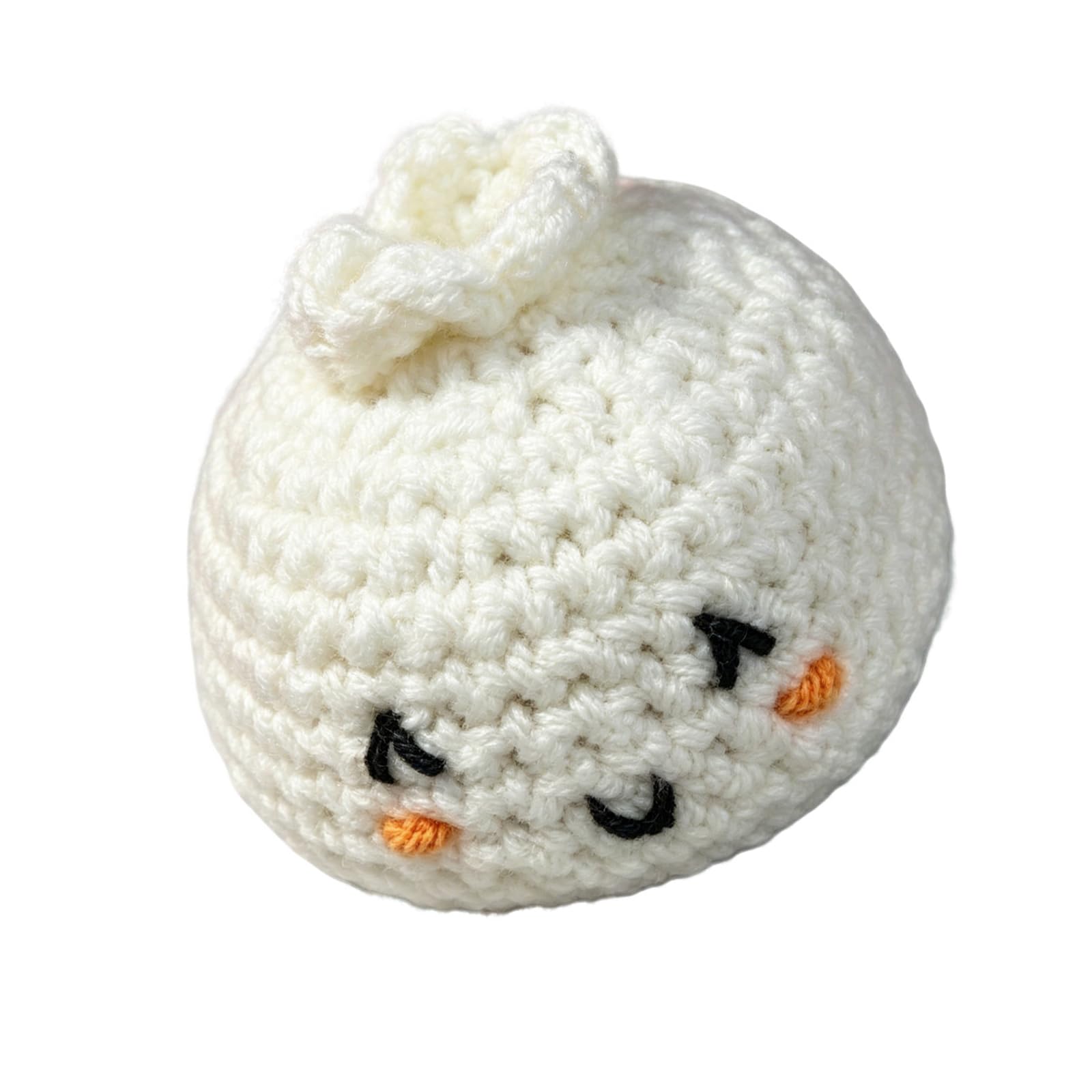 Hand Crochet Steamed Bun Ball Soft Squeeze Toy Knitted Sandbag with Soft Yarn Crochet Home Decoration Knitted Sandbag