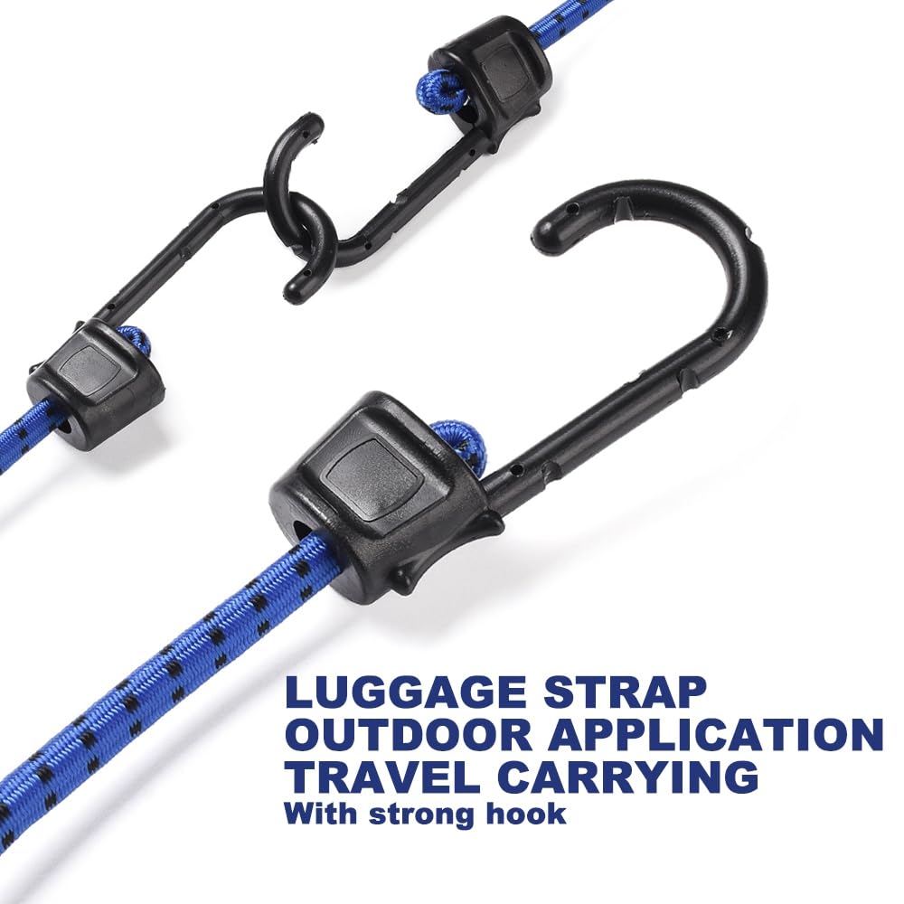 JSCARLIFE Corda elastica per saltare con gancio, corde elastiche resistenti e fissaggi per esterni, cinghia per bagagli per biciclette, camper, carrello da pesca (18)