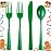 WDF 160 Pcs Green Plastic Silverware - Heavy Duty Christmas Silverware Includes 80Forks, 40Spoons, 40Knives, Green Plastic Utensils Perfect for Christmas Party or Daily Using
