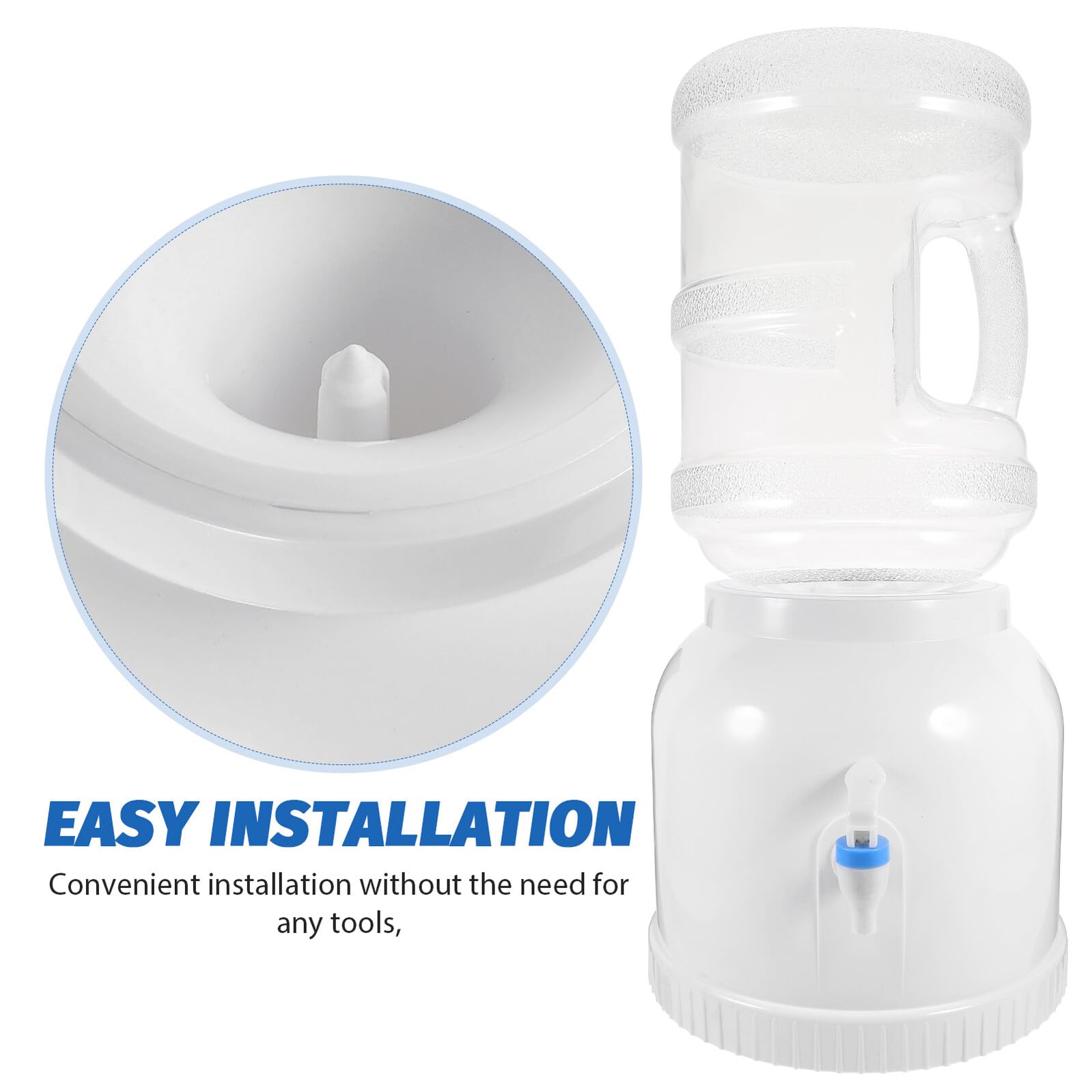 Soporte para Jarra de Agua Blanco de Plástico, Dispensador de Agua de Mostrador Instalación Conveniente y Estructura Resistente para Uso Doméstico Oficina