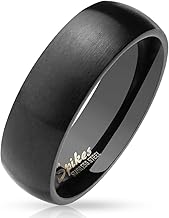 Bungsa Ringe für Damen & Herren - Silber, Rosegold, Gold, Blau, Schwarz - Damenring aus Edelstahl Matt - Edle Verlobungsringe, Freundschaftsringe & Partnerringe
