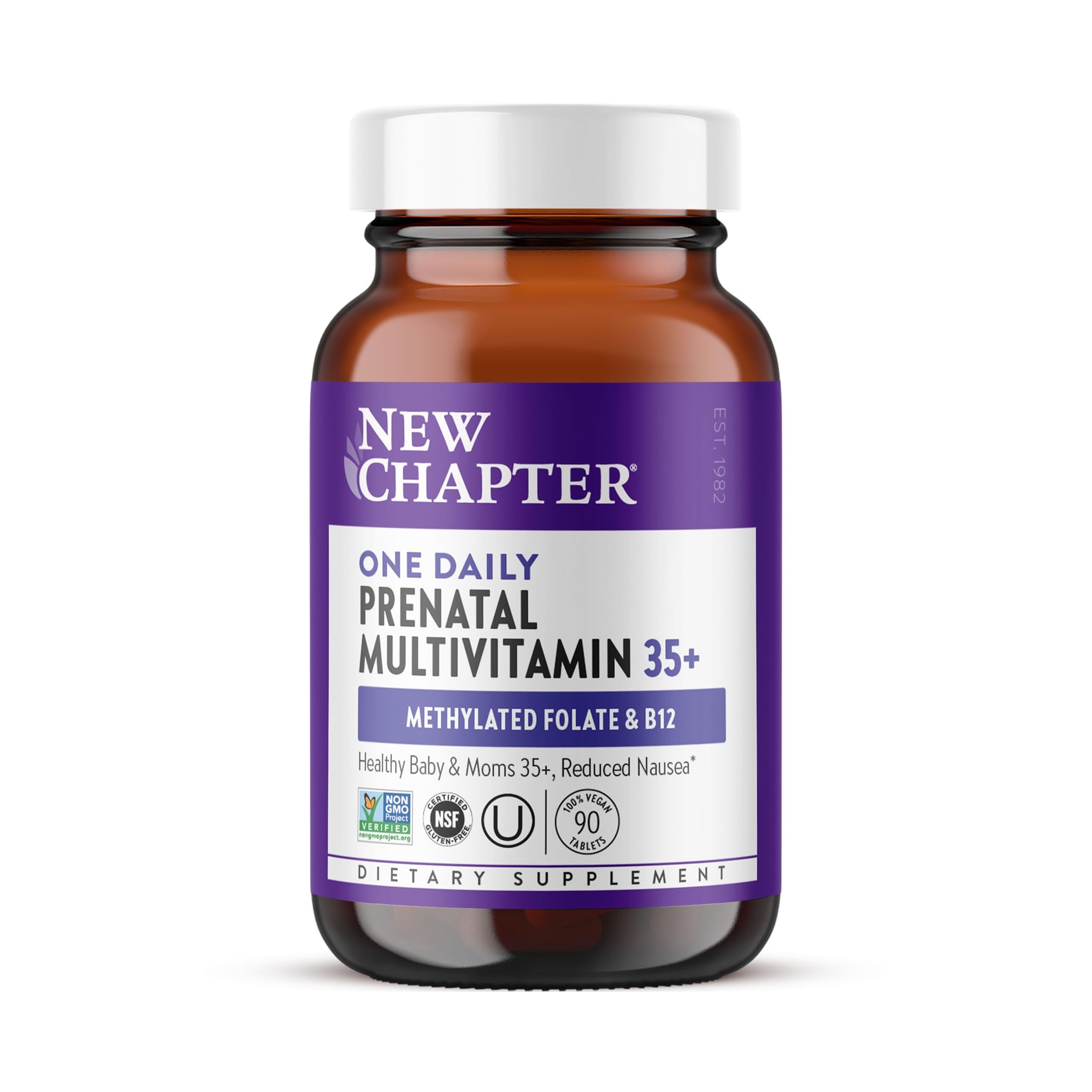 New Chapter One Daily Prenatal Multivitamin 35+, 90 Count - Image 1