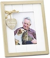 Rustic Wood 'In Loving Memory' Memorial Photo Frame for Family, Pet or Friend - Portrait 3.5x5 Picture Frame Sympathy Gift