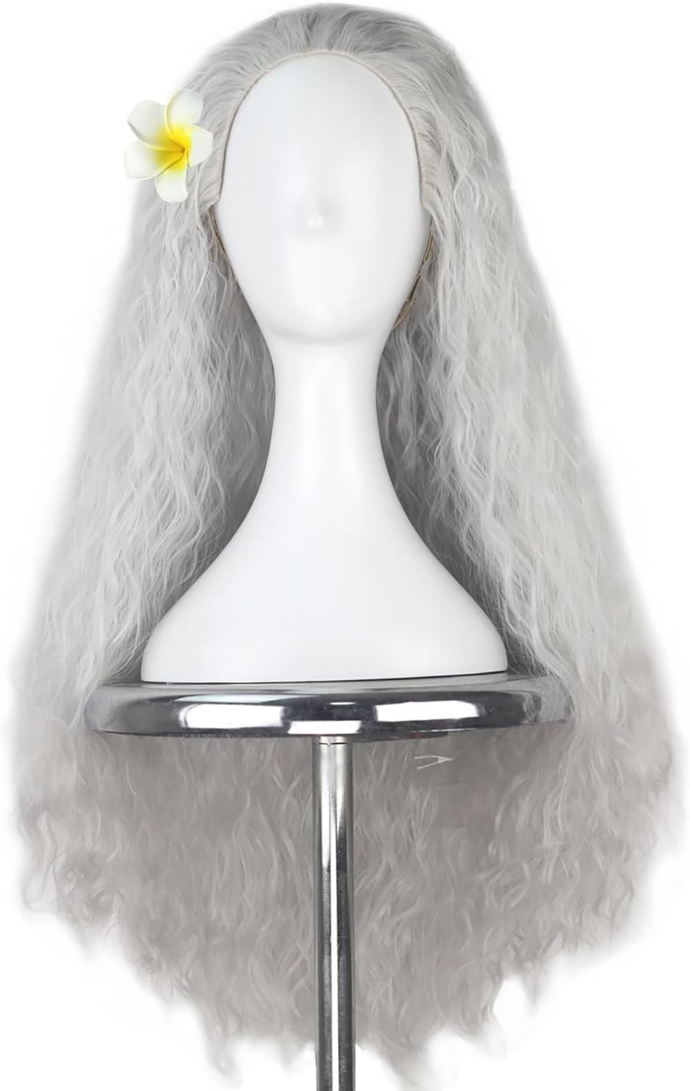 Yan Dream Long Silvery Old Lady Wig Granny Witch Wigs for Women Adult Cosplay Costume Halloween