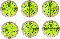 Vista 1 de 6 pcs Bubble Spirit Level, 32x7mm Circular Level Bubble for RV, Travel Trailer, Tripod, Phonograph, Turntable
