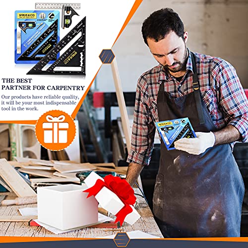 Sirius&Co 7" Imperial Units Triangle Rafter Ruler Square Layout Tool With 6" Combination Square Pack #TOP4