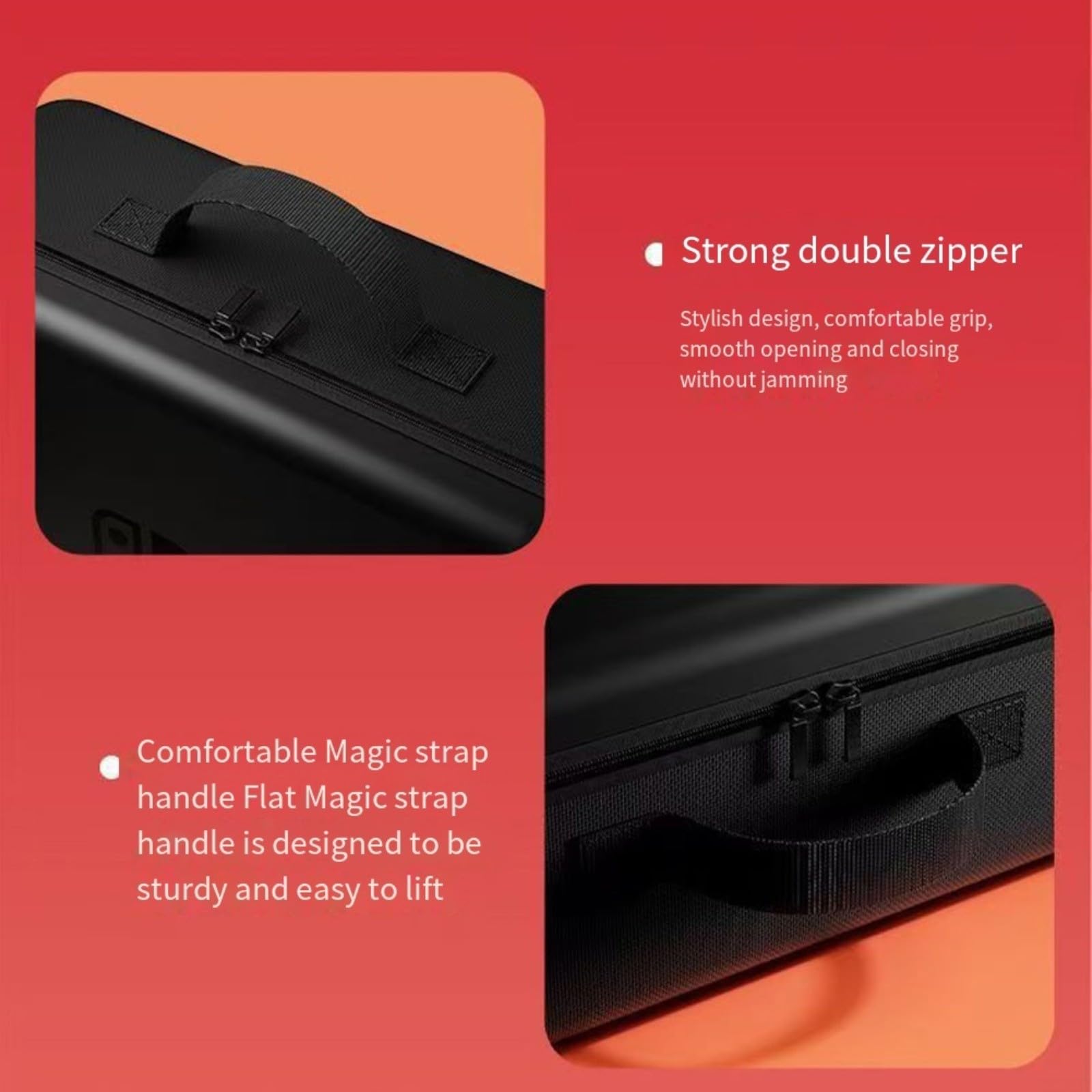 Custodia per Nintendo Switch 2, robusta custodia in EVA + PU con molto spazio, custodia impermeabile per console e accessori, compatta e leggera, nera (doppio manico)