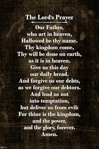Póster motivacional de The Lords Prayer Our Father Shroud of Turin, con cita bíblica, póster motivacional, versículo bíblico, decoración de pared