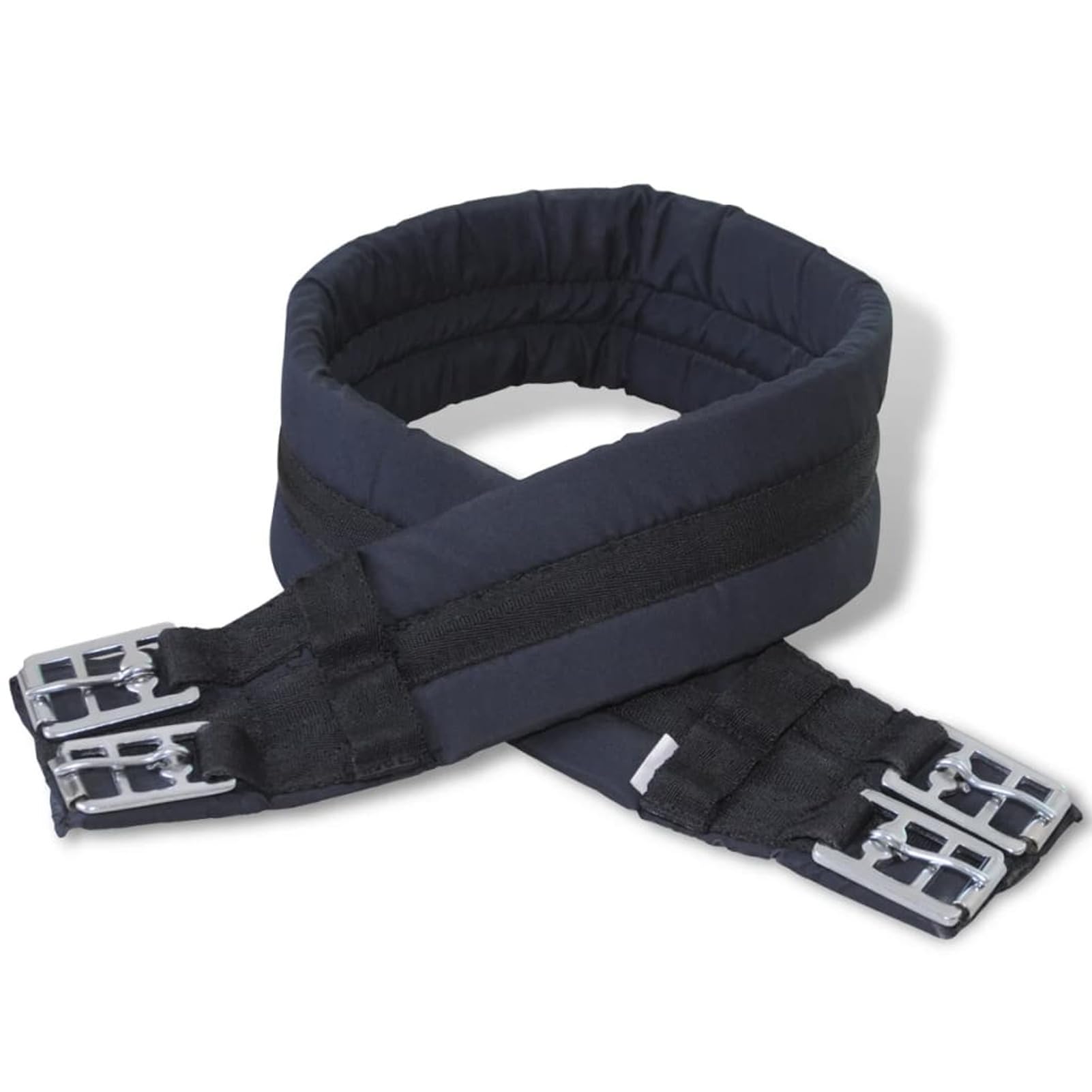 Homgoday Set de Montura de Caballo de 17.5" y Cuero Negro 12 cm, 5 en 1