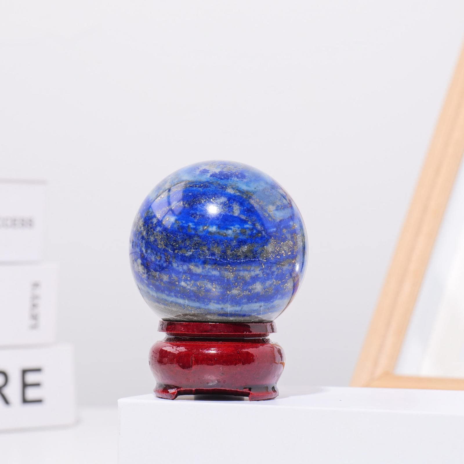 PKNVKZIDK Fluorite Ball Sphere and Quartz Hand Crystal Home Feng Shui Decoration Accessory Stone,Lapis Lazuli-5cm