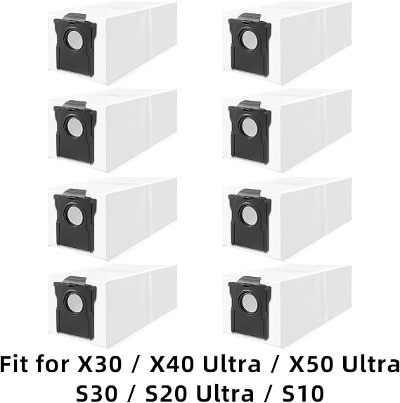 集塵袋。 Dreame X50 / X40 / X30 / L50 / L40 Ultra、ロボット掃除機交換用自動空ステーションと互換性あり8 Pcs