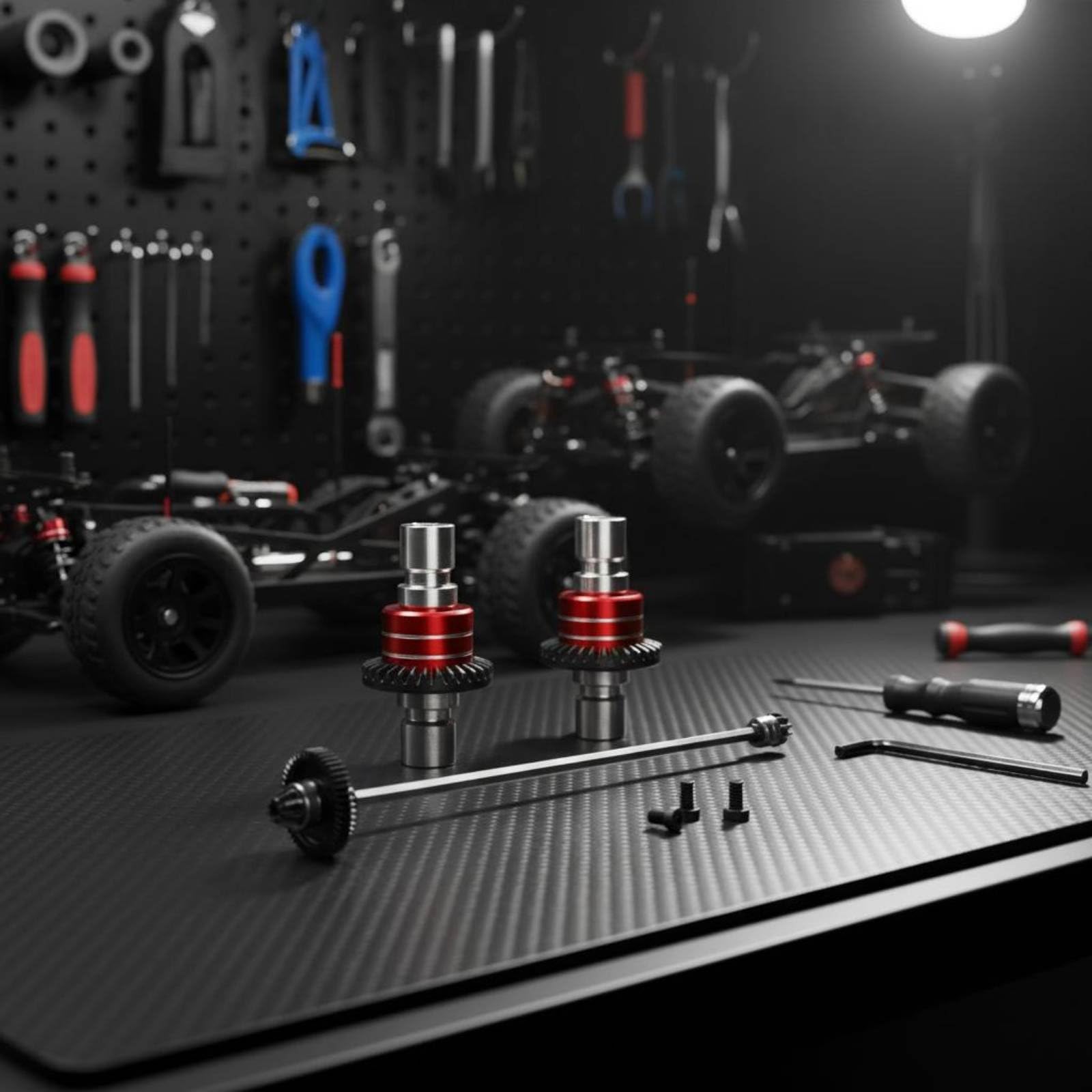 de Engranajes de Vehículo Kit Diferencial Conjunto Transmisión Eje de Propulsión con Engranajes Endurecidos y Caja de Aleación Sólida Resistencia y, Black, 1-16