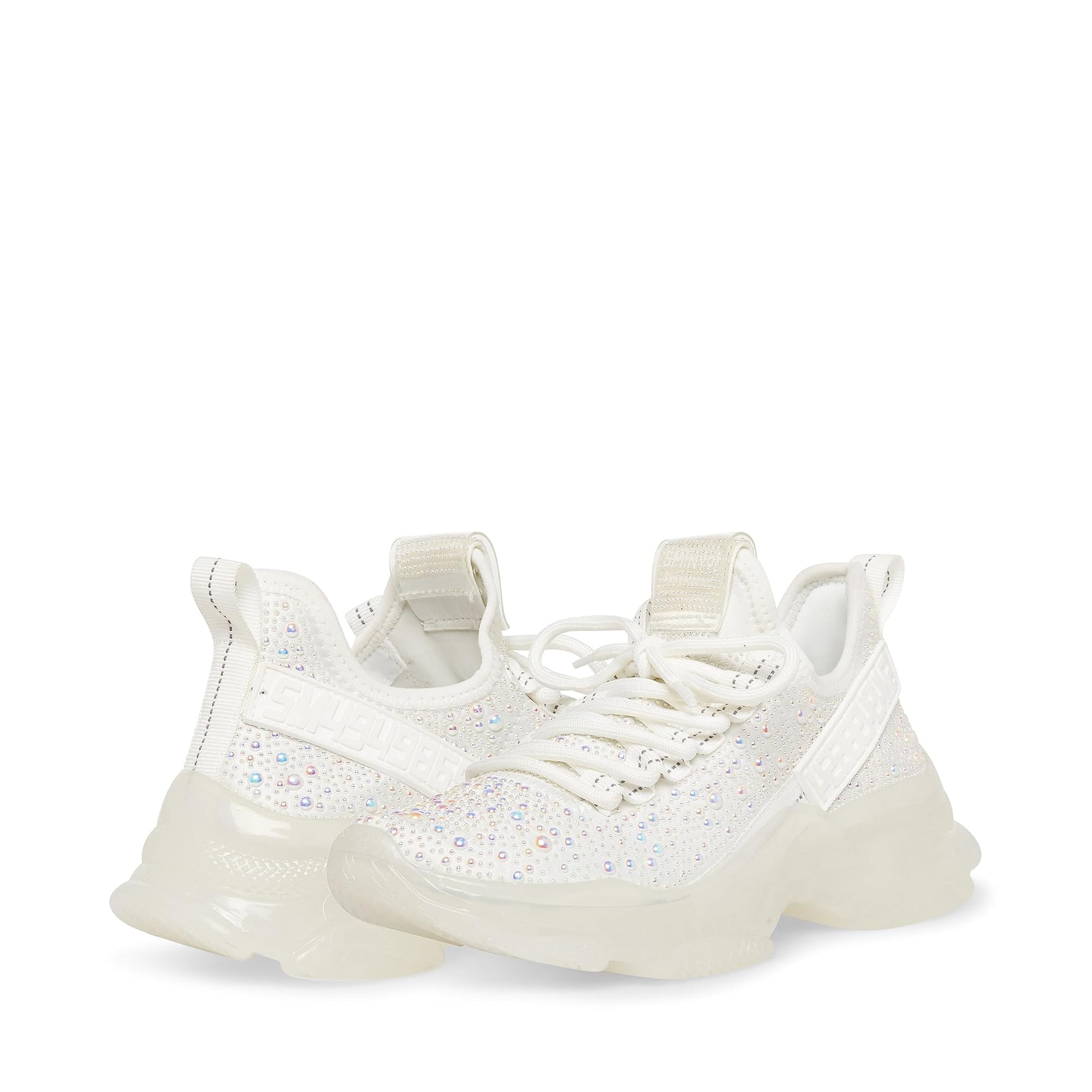 Steve Madden Women's Maxima Sneaker, White Pearl, 5.5 UK