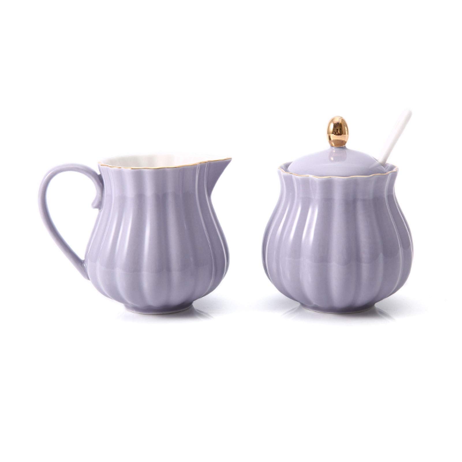 Ensemble de pichet à Lait en céramique européenne rétro pichet à sirop de café Nourriture Occidentale Forme de pichet à épices Pointu (Violet) (Violet)