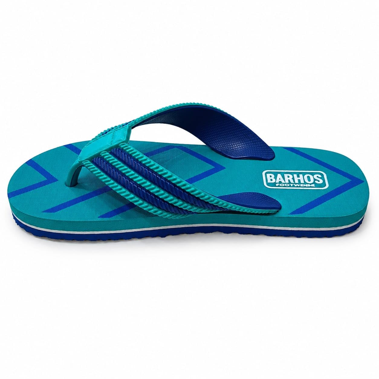 BARHOS Men's Flip Flops Turquoise Blue Navy Thong Slippers-image-27
