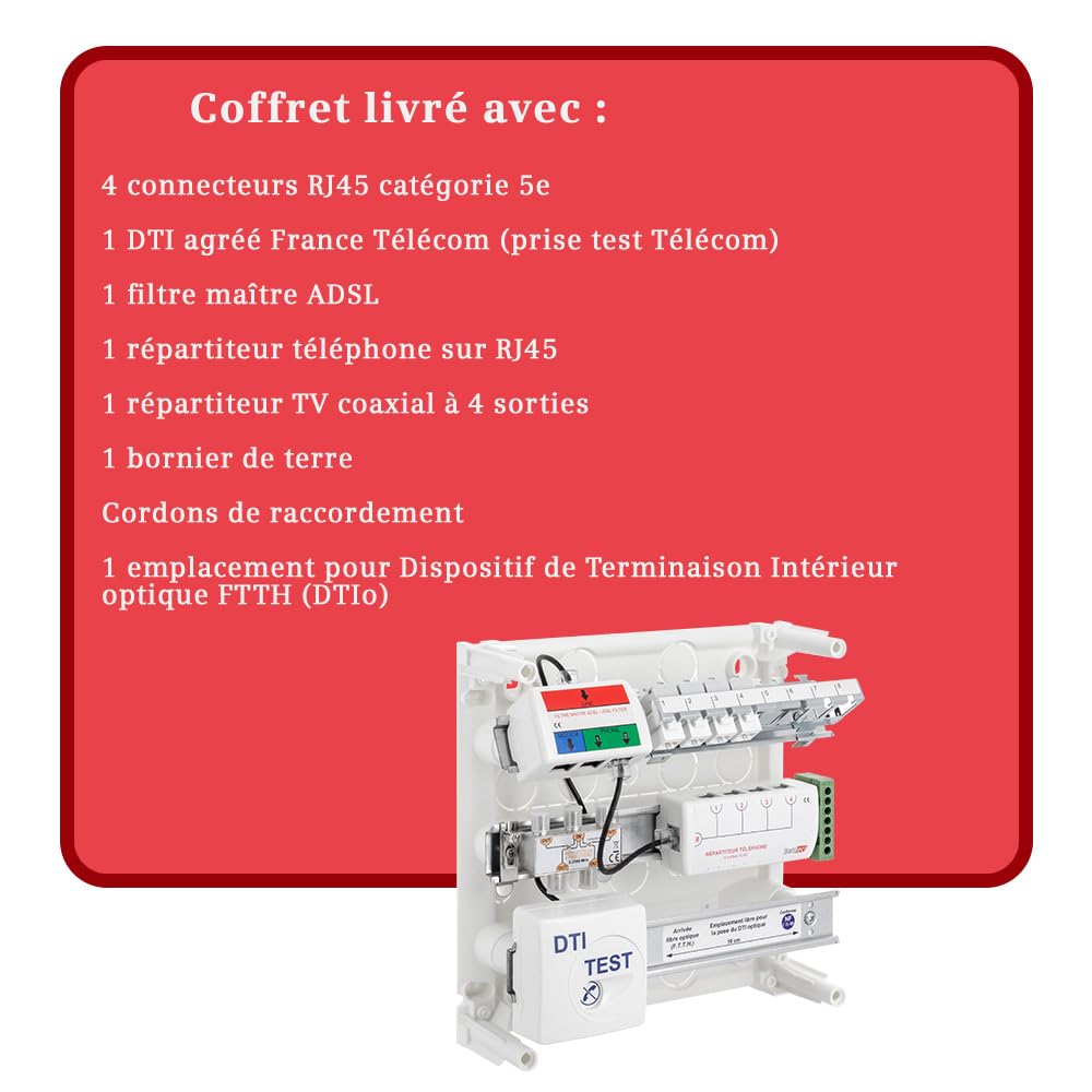BATILEC - Coffret De Communication Grade 1 4 RJ45 Basic