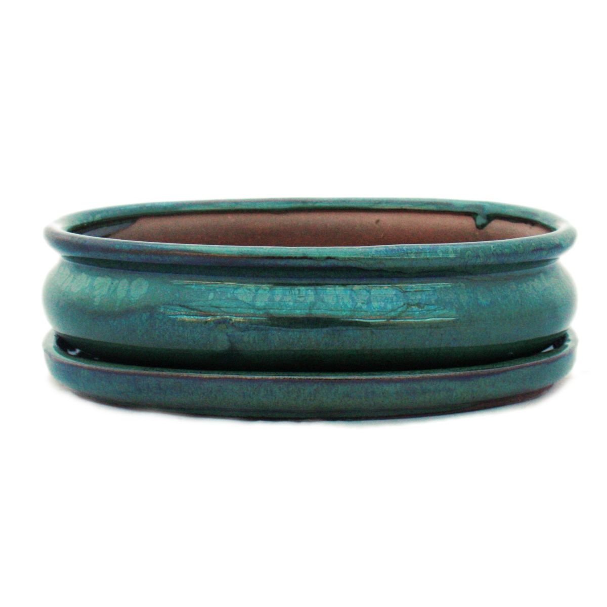 Bol Bonsaï avec soucoupe o47 en céramique rectangulaire L 19 cm