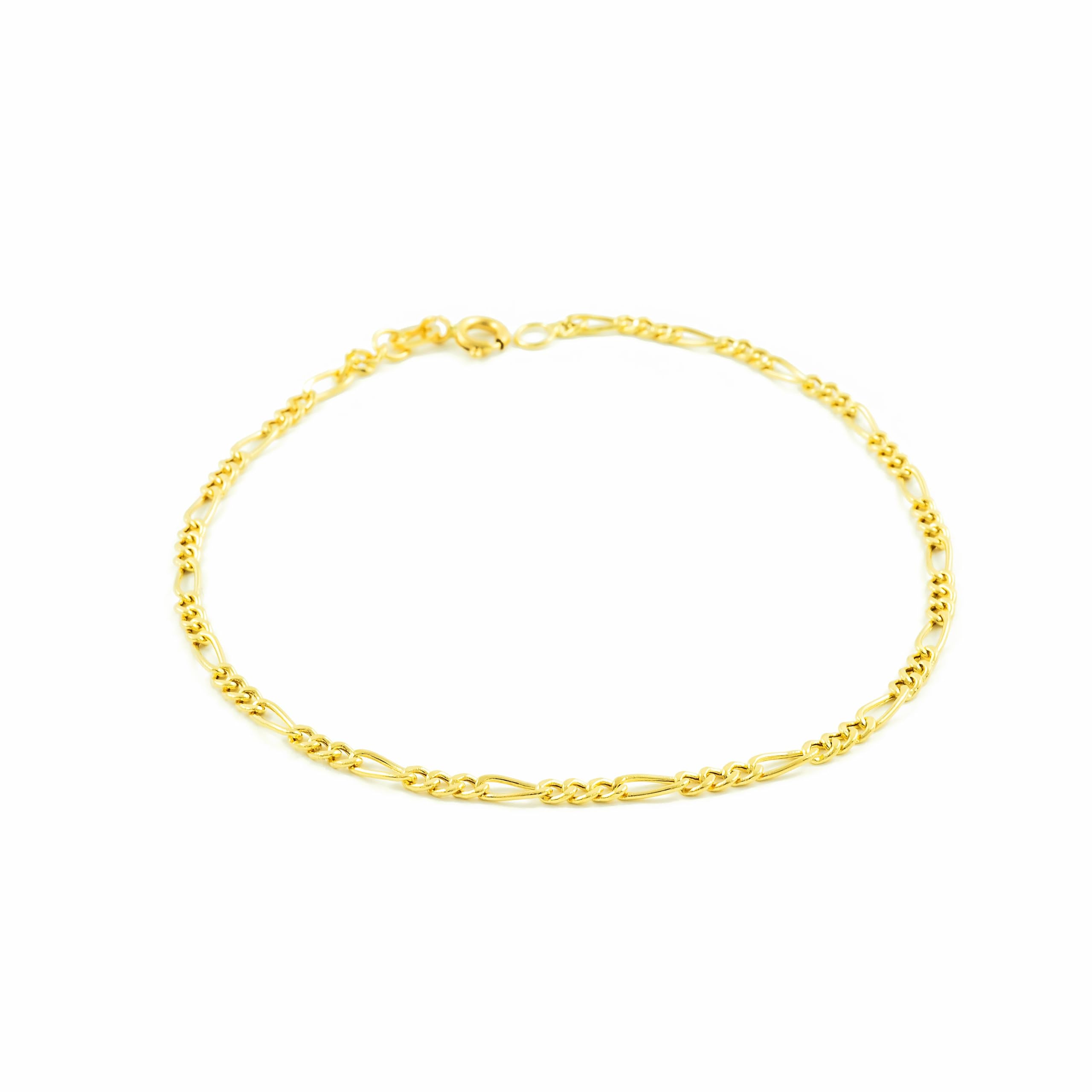 Monde Petit Braccialetto figaro - oro giallo 18k (750) - Scatola Regalo - Certificato di garanzia