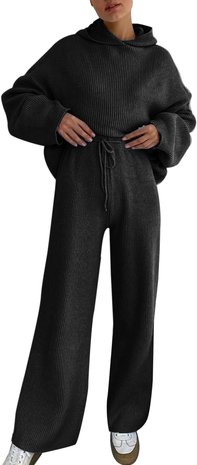 Women's Tracksuit Sets UK Year Round Basic Essential Lounge Wear Two Piece Classic V Neck Sweatshirt With Standard Fit Jogger Pants Versatile Loungewear Staple Warm Airport Leisure Suits
