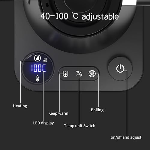 Miniatura 3 de RHD Hervidor eléctrico de cuello de cisne con pantalla LCD, caldera de agua caliente con control de temperatura en tiempo real para verter sobre el