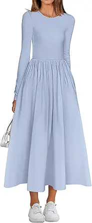 BTFBM Casual Long Sleeve Dresses Spring Dresses 2025 Wedding Guest Dress Midi Dress Flowy Bohemian Long Dress
