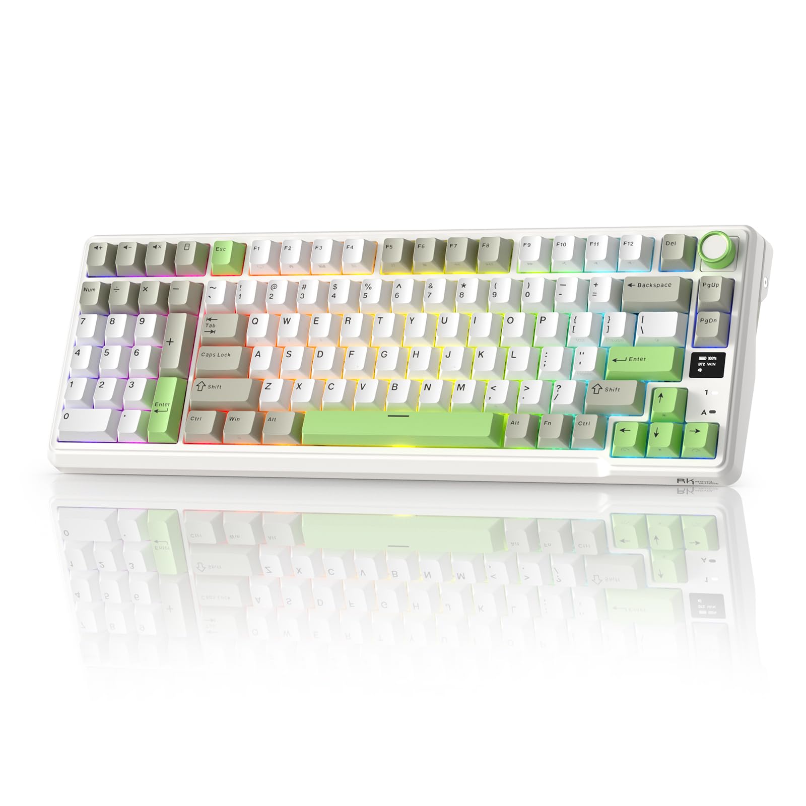 RK ROYAL KLUDGE L98 Wireless Mechanical Keyboard mit Linkshänder-Southpaw Design Numpad & Hot Swappable Knob, Tri-Mode 95% Tastatur BT/2.4G/USB-C, Pro Software, Gasket Mount, Massive 8000mAh Batterie
