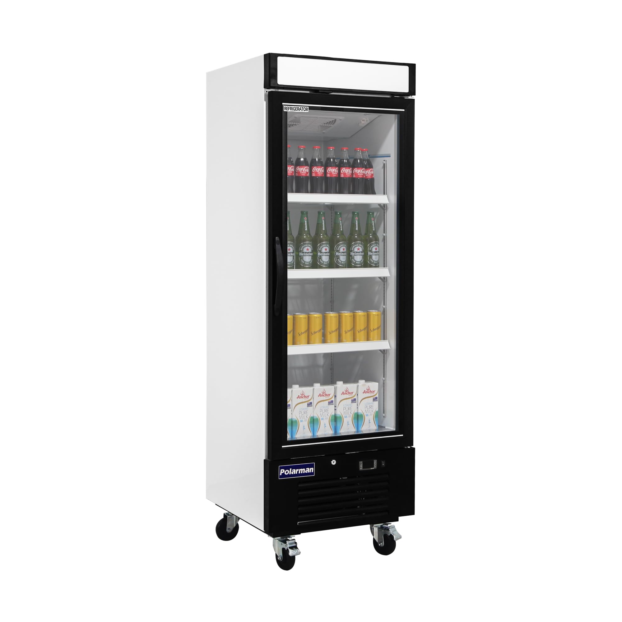 CHUMART 16 Cu. Ft Commercial Refrigerator with Glass Door, 25