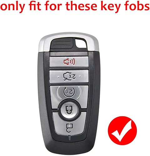 Miniatura 2 de Funda para llavero Ford de TPU suave para Ford Fusion Edge F-150 Mustang Lincoln Explorer MKX MKC MKZ Smart Key Fob Case, Negro Blanco