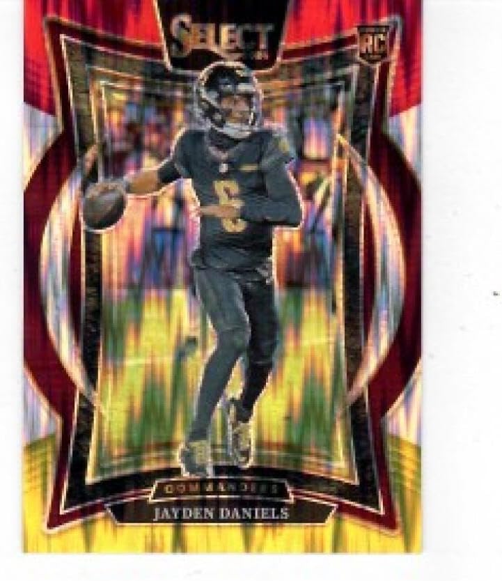2024 Select Red and Yellow Prizm Shock #26 Jayden Daniels ROOKIE CARD Concourse Washington