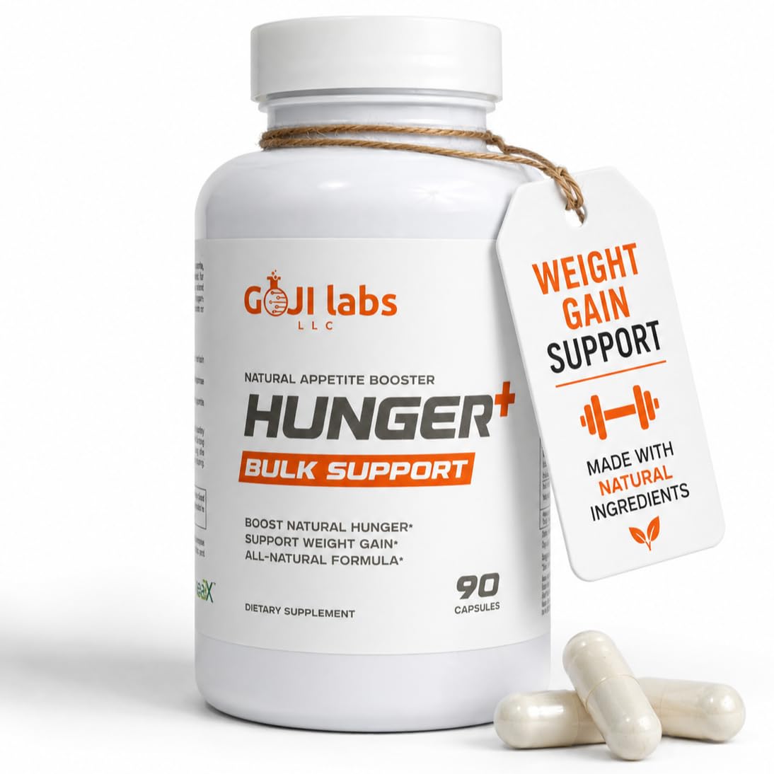 Goji Labs Suplemento hipercalórico com L-leucina 750 mg, 90 cápsulas