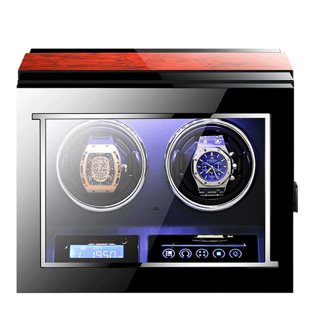 CGCSYZ Watch Winder Case Led,Piano Finish Exterior And Soft Flexible Watch Pillows Automatic Watch Winder Box,2 Winding Spaces With Touch Display