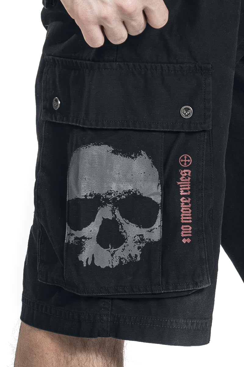 Rock Rebel by EMP Herren Schwarze Shorts mit rockigem Print
