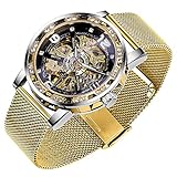 Tiong Mens Watches Fashion Green Display Luminous Hands Silver Stainless Steel Automatic Sport Watches